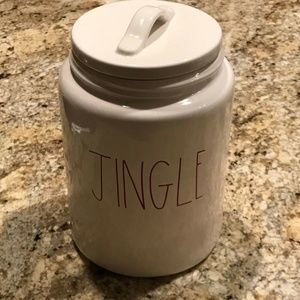 Rae Dunn Large Christmas Canister JINGLE LL Red